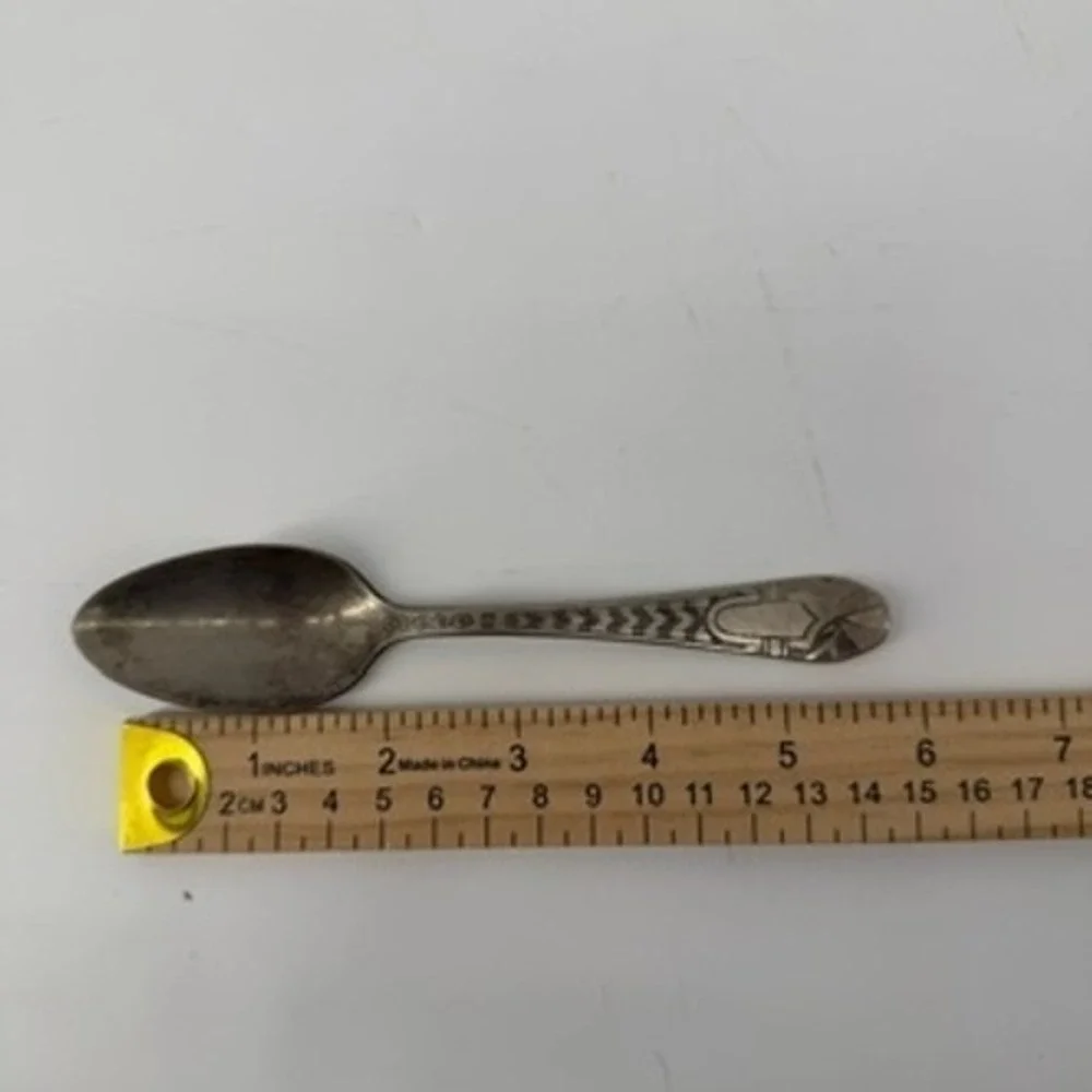 Engine Turned Reproduction Teaspoon Silver Art Deco Geometric Vintage Style 6